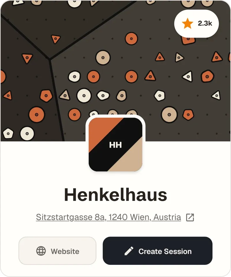 The gym page header before permission: generated stand-in wall, generic logo